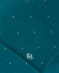 Peacock Blue Embroidered Lehariya Semi Tussar Silk Saree