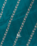 Peacock Blue Embroidered Lehariya Semi Tussar Silk Saree