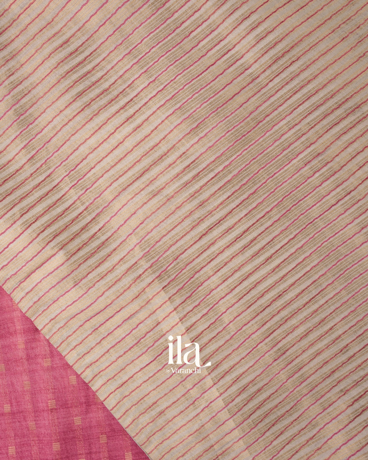 Onion Pink Floral Embroidered Semi Tussar Silk Saree 