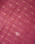 Onion Pink Floral Embroidered Semi Tussar Silk Saree 