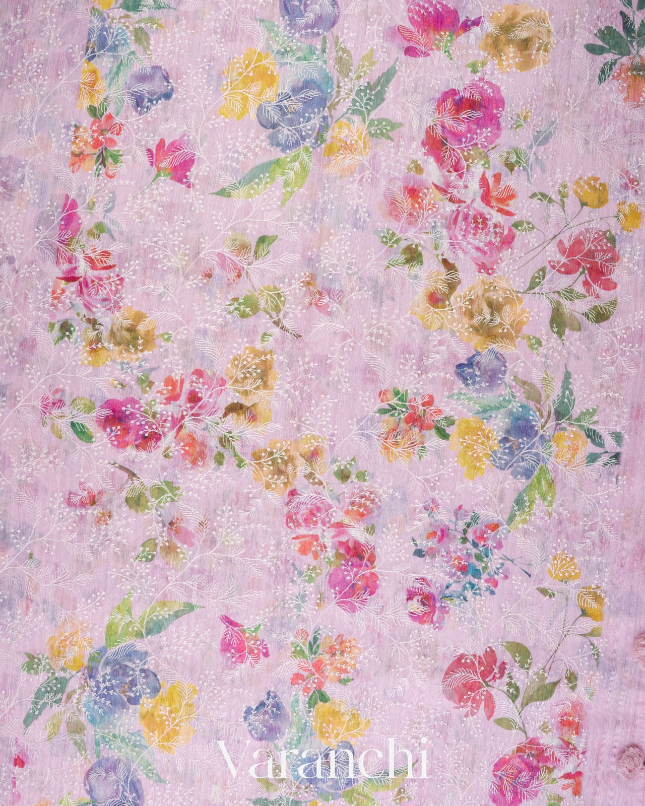 Pastel Baby Pink Semi Tussar Silk Saree