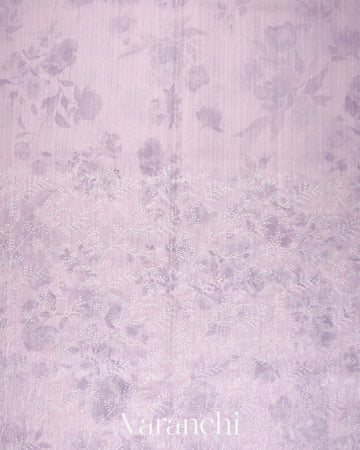 Pastel Baby Pink Semi Tussar Silk Saree
