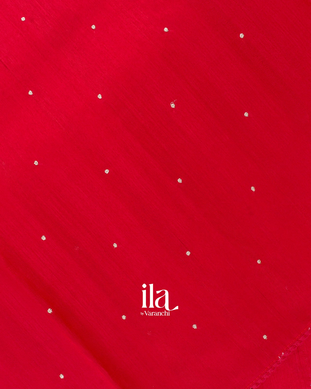 Cherry Red Embroidered Lehariya Semi Tussar Silk Saree