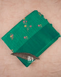 Emerald Green Embroidered Semi Tussar Silk Saree