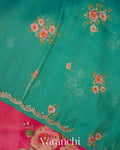 Pink Digital Printed and Embroidered Tissue Silk Saree