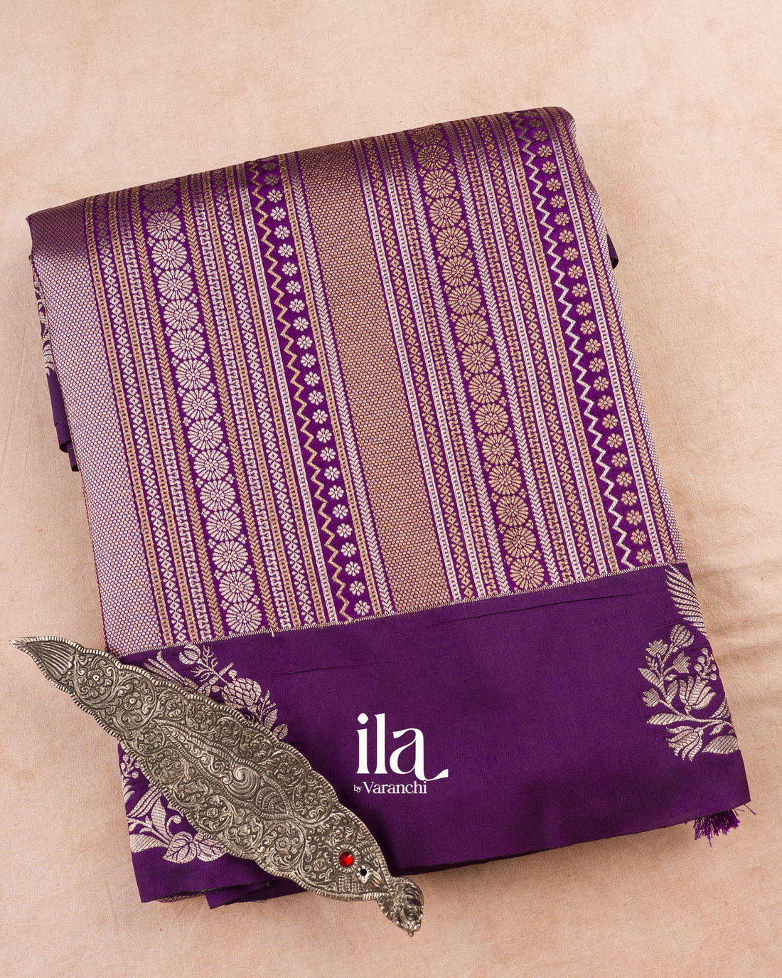 Royal Purple Brocade Viscose Silk Saree