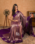 Royal Purple Brocade Viscose Silk Saree