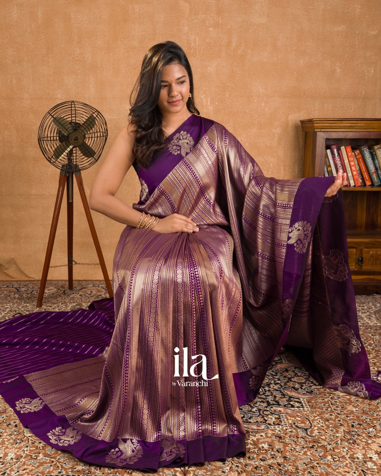 Royal Purple Brocade Viscose Silk Saree