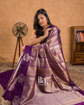 Royal Purple Brocade Viscose Silk Saree