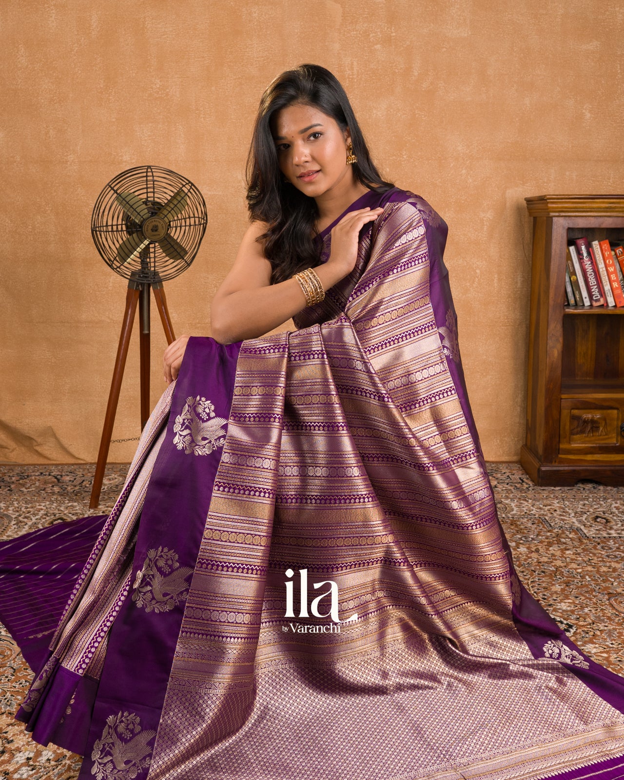 Royal Purple Brocade Viscose Silk Saree