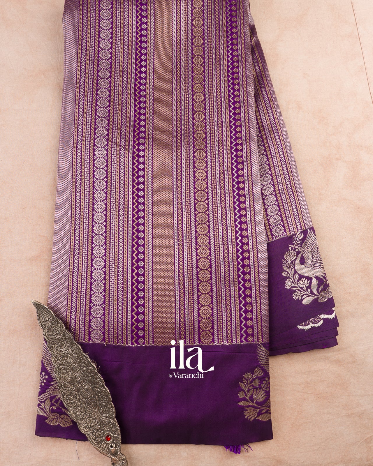 Royal Purple Brocade Viscose Silk Saree