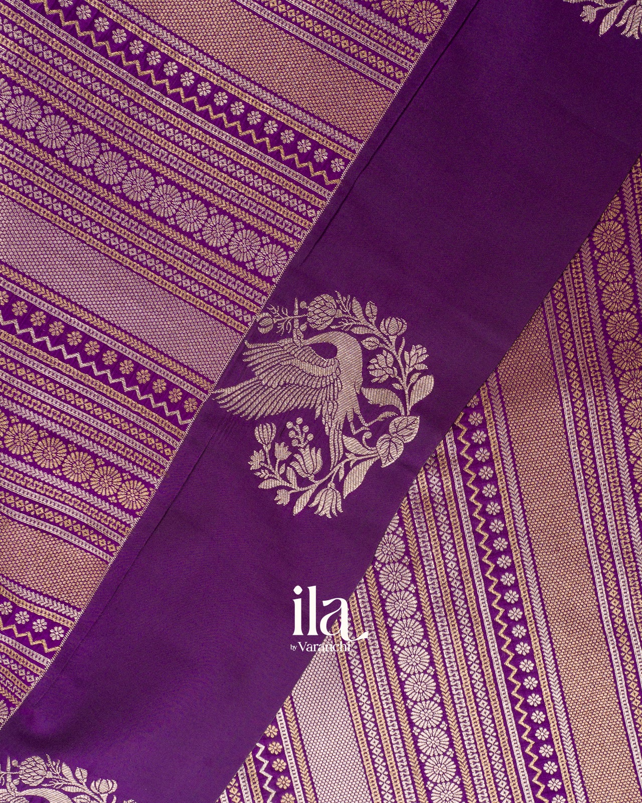 Royal Purple Brocade Viscose Silk Saree