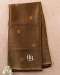 Coffee Brown Cotton Tissue Saree — Full Saree