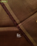 Coffee Brown Cotton Tissue Saree — Border
