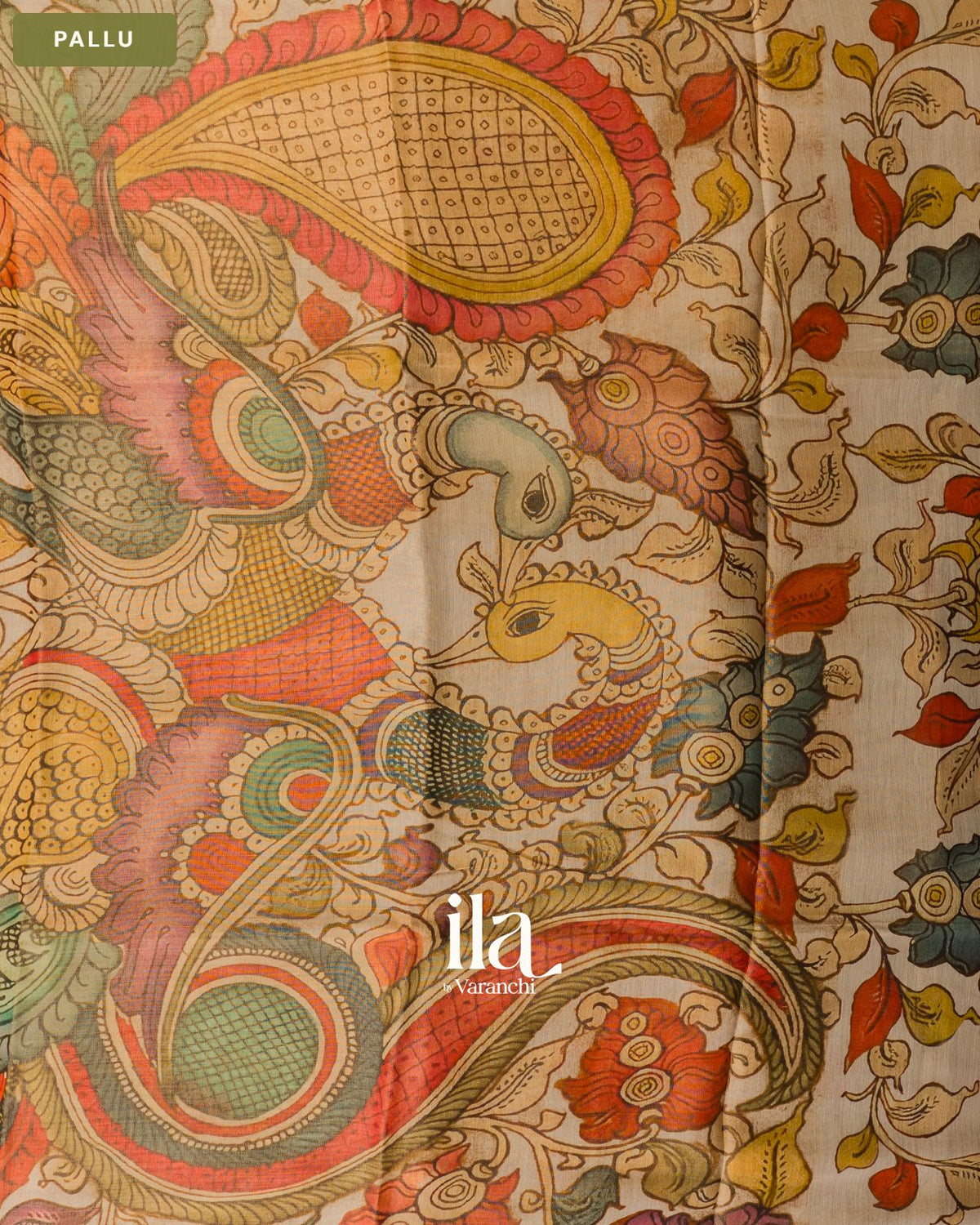 Coffee Brown Cotton Tissue Saree — Pallu