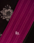 Black Floral Digital Printed Pure Chanderi Silk Cotton Saree