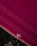 Black Floral Digital Printed Pure Chanderi Silk Cotton Saree