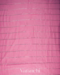 Rose Pink Sequin Striped Pure Mul Cotton Saree