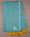Sky Blue Pure Mul Cotton Saree