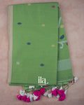 Leaf Green Pure Cotton Saree