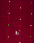 Deep Maroon Bhujodi Inspired Embroidered Cotton Saree