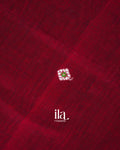 Deep Maroon Bhujodi Inspired Embroidered Cotton Saree