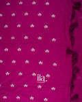 Magenta Floral Embroidered Pure Mul Cotton Saree