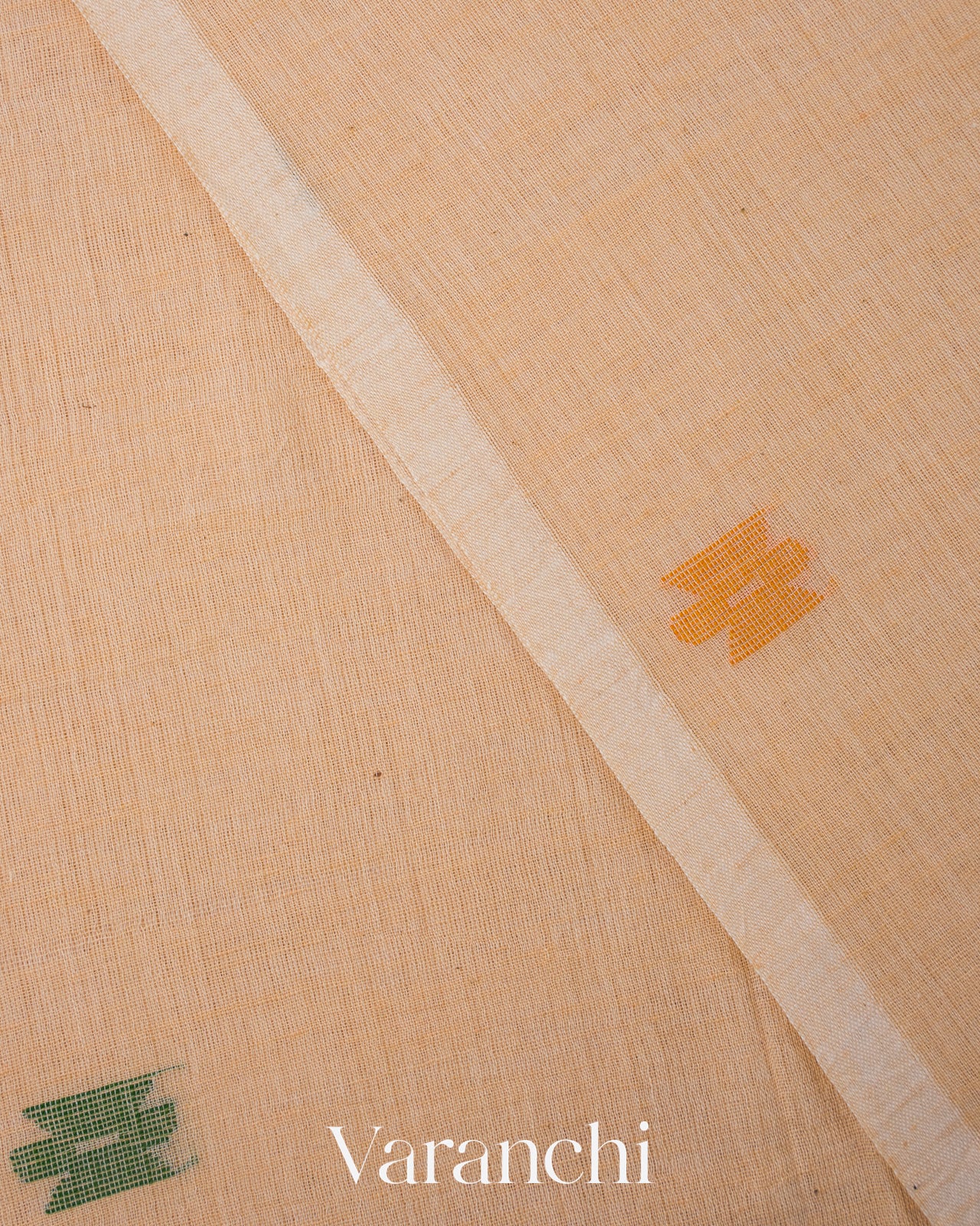 Cream Jamdani Pure Mul Mul Cotton Handloom Saree