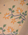 Cream Jamdani Pure Mul Mul Cotton Handloom Saree