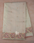 Beige Dhakai Jamdani Semi Kota Saree
