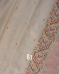 Beige Dhakai Jamdani Semi Kota Saree