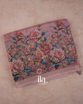 Dusty Pink Floral Printed Semi Kota Saree