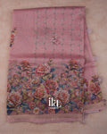 Dusty Pink Floral Printed Semi Kota Saree