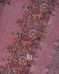 Dusty Pink Floral Printed Semi Kota Saree