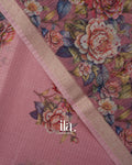 Dusty Pink Floral Printed Semi Kota Saree