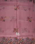 Dusty Pink Floral Printed Semi Kota Saree