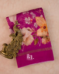 Magenta Floral Digital Printed Pure Soft Cotton Saree