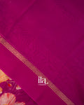 Magenta Floral Digital Printed Pure Soft Cotton Saree