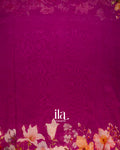 Magenta Floral Digital Printed Pure Soft Cotton Saree