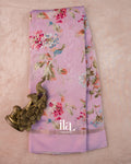 Lilac Floral Digital Printed Pure Soft Cotton Saree