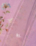 Lilac Floral Digital Printed Pure Soft Cotton Saree