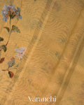 Mustard Yellow Floral Digital Printed Pure Soft Cotton Saree