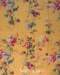 Mustard Yellow Floral Digital Printed Pure Soft Cotton Saree