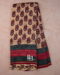 Beige Pure Chanderi Silk Cotton Saree