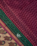 Light Beige Kath Bordered Pure Chanderi Silk Cotton Saree