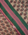 Light Beige Kath Bordered Pure Chanderi Silk Cotton Saree