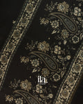 Black Digital Floral Printed Cotton Saree