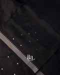 Black Mirror Embroidered Pure Mangalgiri Silk Cotton Saree