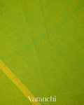 Parrot Green Jamdani Pure Mul Mul Cotton Handloom Saree