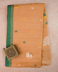 Peach Jamdani Mul Cotton Saree